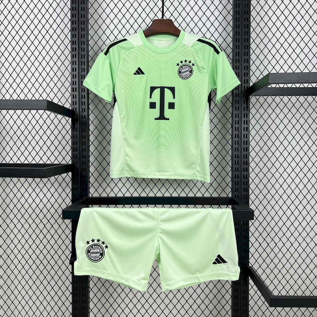 Bayern Munich 2025/26 Green Goalkeeper Kids Kit