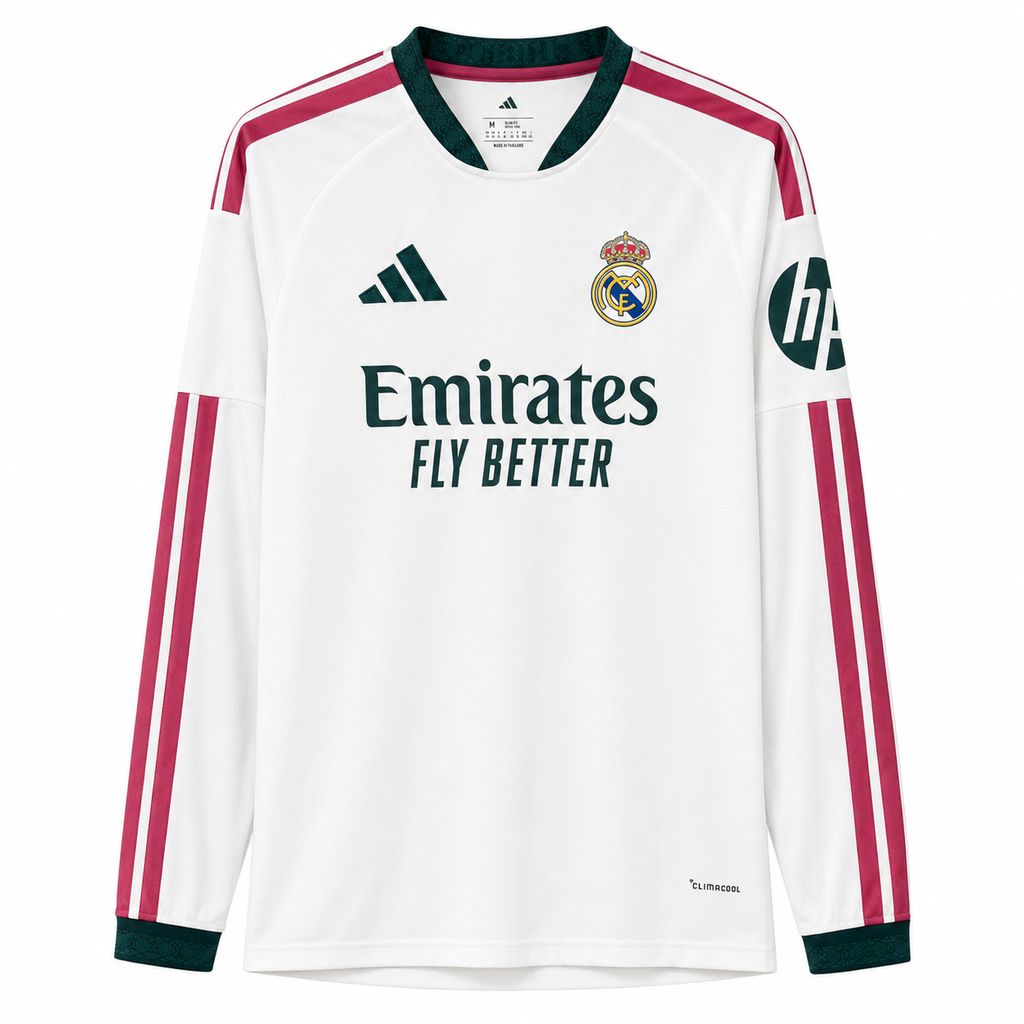 Mens Real Madrid 2026/27 Home Long Sleeve Jersey