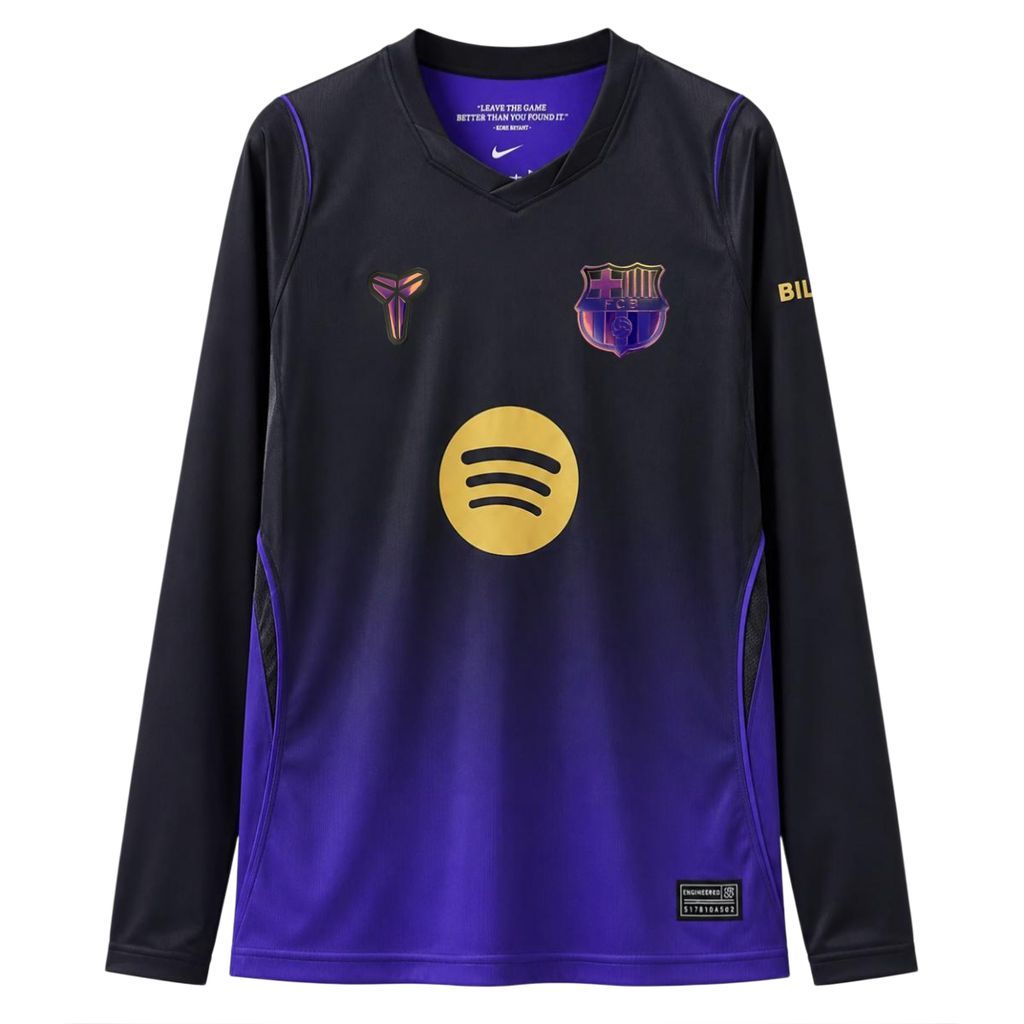 Mens Barcelona 2026/27 Away Long Sleeve Jersey