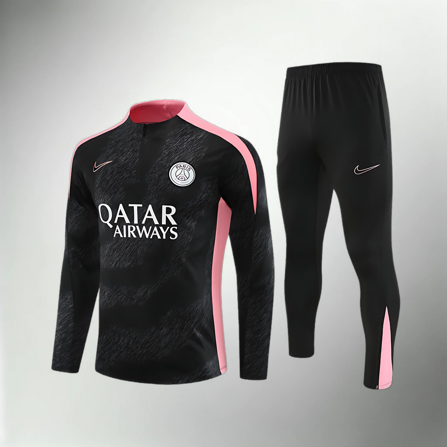 Paris Saint-Germain Black and Pink Tracksuit Set