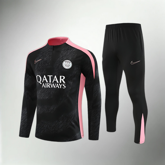 Paris Saint-Germain Black and Pink Tracksuit Set