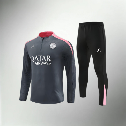 Paris Saint-Germain Gray and Pink Tracksuit Set