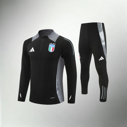 Italy Black and Gray Tracksuit Set