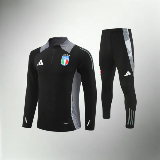 Italy Black and Gray Tracksuit Set