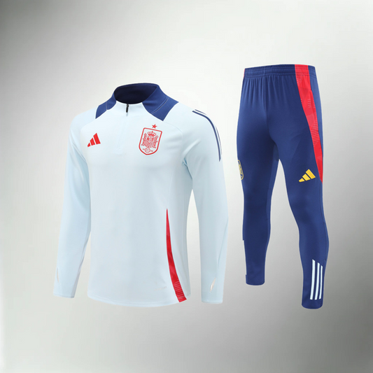 Spain White, Blue and Red Tracksuit Set
