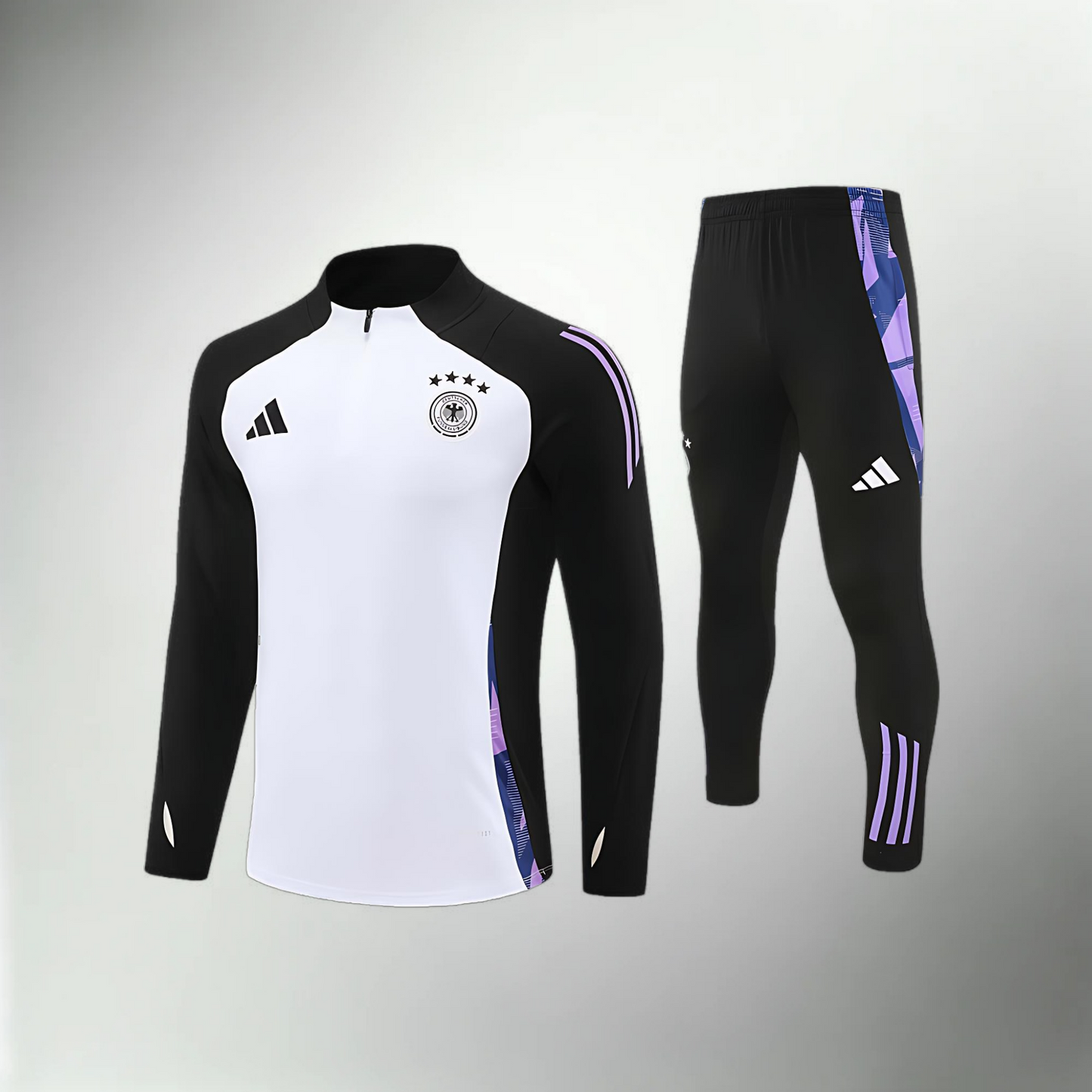 Germany White, Black and Purple Tracksuit Set