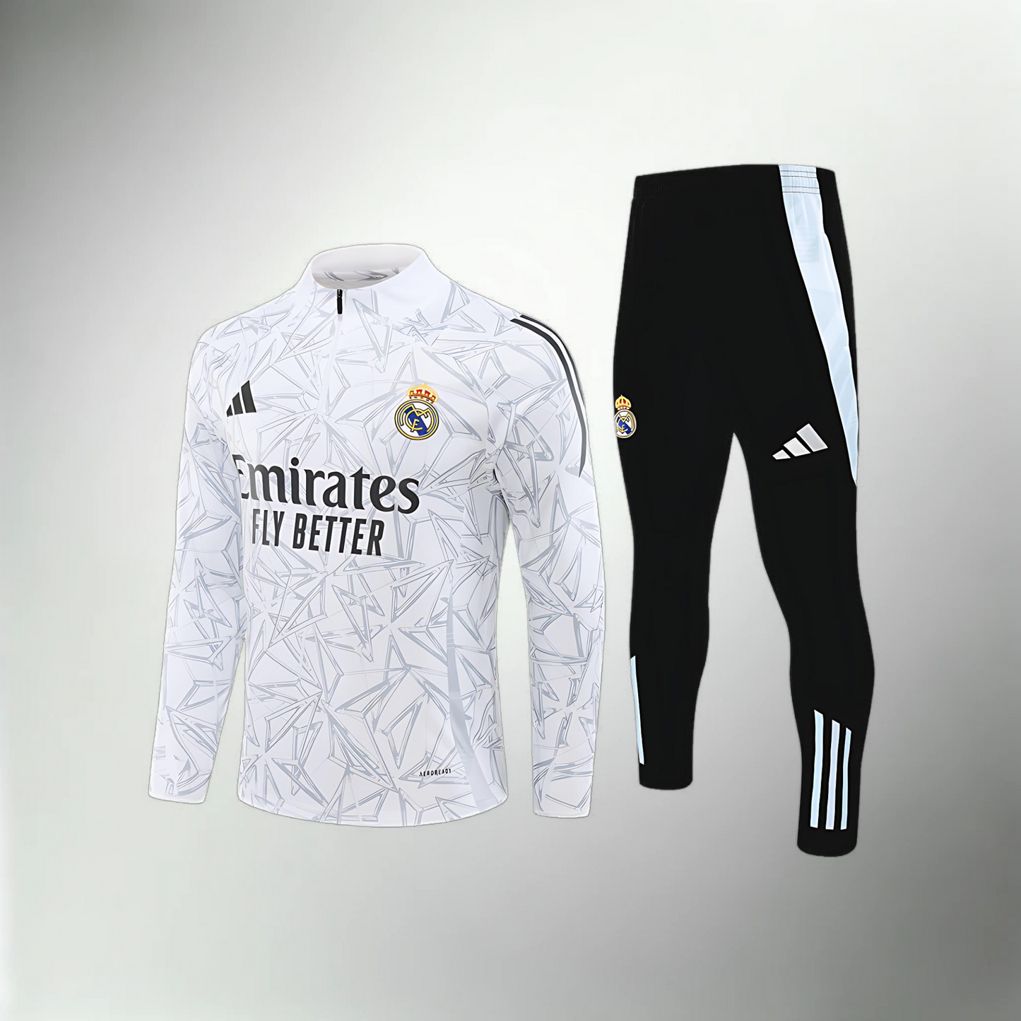 Real Madrid Black and White Tracksuit Set