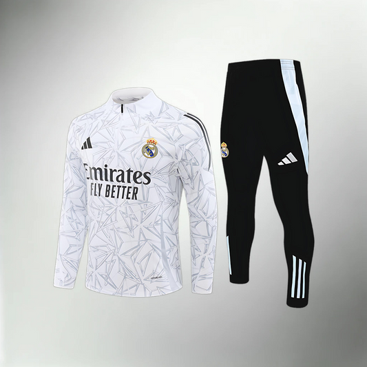 Real Madrid Black and White Tracksuit Set