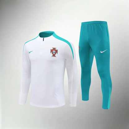 Portugal White and Turquoise Tracksuit Set