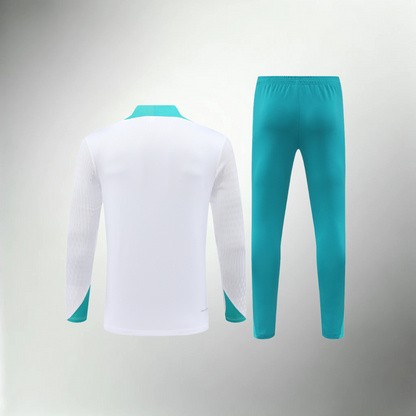 Portugal White and Turquoise Tracksuit Set