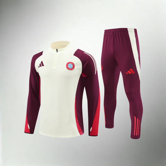 Bayern Munchen White and Red Tracksuit Set