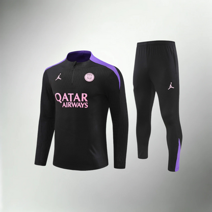 Paris Saint-Germain Black and Purple Tracksuit Set