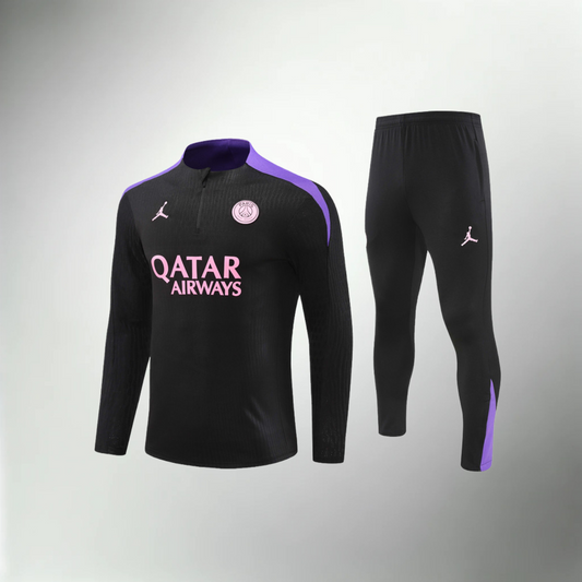 Paris Saint-Germain Black and Purple Tracksuit Set